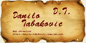 Danilo Tabaković vizit kartica